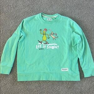 Life Is Good Mint Green Let It Snow Grinch Sweatshirt